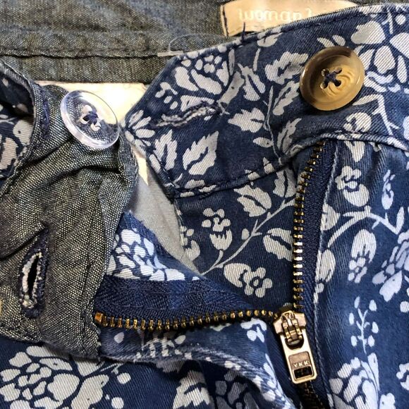 Woman Within 36W Floral Stretch Skinny Jeans Blue 28" Inseam - Picture 7 of 10